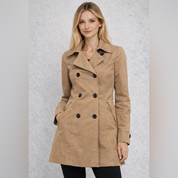 The Limited Tan Double-Breasted Trench Coat - Picture 2 of 6
